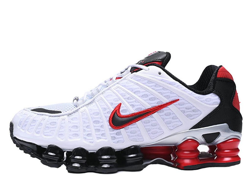 Nike Shox TL, белый с черным и красным, нейлон, мужские