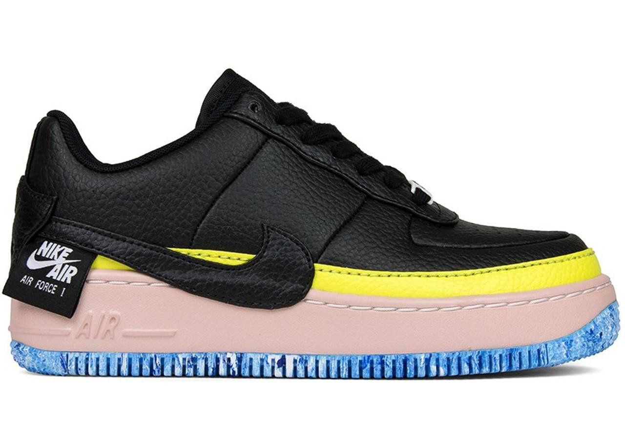 Nike Air Force 1 LV8 VT, черный с желтым, кожа, женские