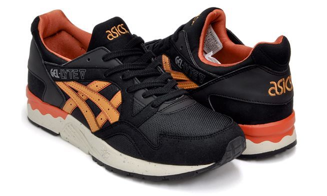 Asics Gel Lyte 5 черные с оранжевым (35-44)