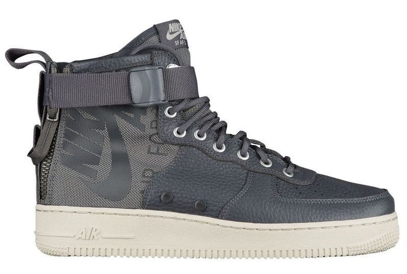 Nike Air Force 1 SF Mid, серые, кожа, нейлон, мужские