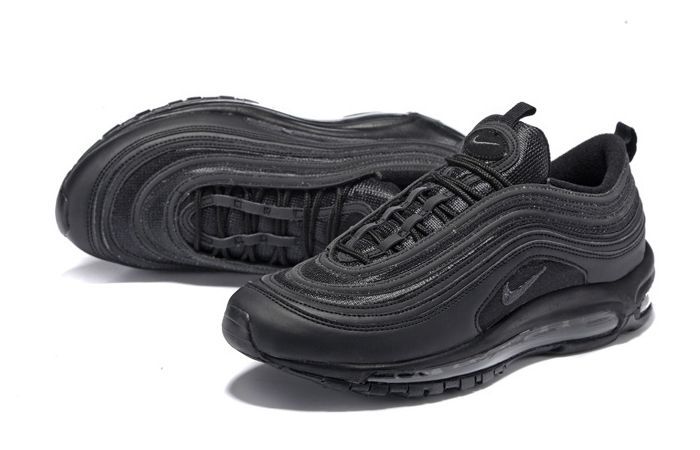 Nike Air Max 97 Black, черные, нейлон, кожа, мужские
